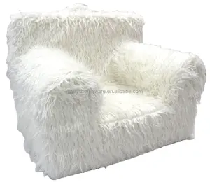 Indoor Bean Bag Foam Chair Faux Fur Arm Chair Luxury Kids Chair Comfortable Seating With High Resilient Foams In Living Room