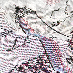 Plaid en tapisserie à motif de <span class=keywords><strong>carte</strong></span> de phare vintage, faible MOQ, direct usine, pour la décoration <span class=keywords><strong>du</strong></span> salon, de la chambre, <span class=keywords><strong>du</strong></span> canapé et de la maison de plage - Product Image 5