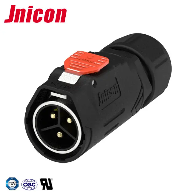 Jnicon MJ24 metal + plastic quick lock 2 3 4 5 PIN male females waterproof socket connector