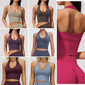 Soutien-gorge de sport dos <span class=keywords><strong>nu</strong></span> rembourré pour <span class=keywords><strong>femme</strong></span>, idéal pour le yoga, le fitness, la course et la gym, avec logo personnalisé, Ropa Deportiva - Product Image 5