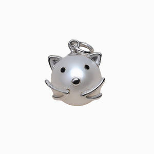 Pendentif chat baroque en argent 925 fait main, collier de perles de forme spéciale, composants de bijoux DIY pour femme, support vide pour perles - Product Image 5