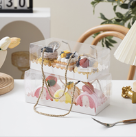 Boîte à gâteau portable transparente en PET de différentes tailles pour gâteau suisse, muffins, desserts, pâtisseries, mariage, anniversaire