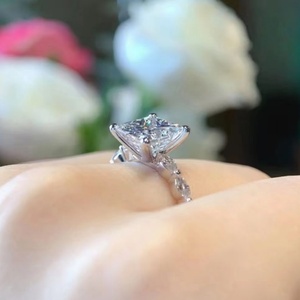14K Solid Gold Princess Cut Lab Diamond Engagement <b>Ring</b> Elegant Design for Women Anniversary Fine Jewelry - Product Image 2