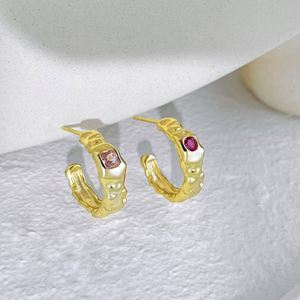 Pendientes de botón Dylam Trendy en stock, sin MOQ, de plata de ley 925 con oro de 18k y circonita cúbica 5A, diseño irregular llamativo - Product Image 5