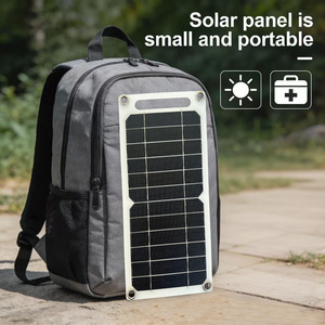 ALECTER Panneaux solaires monocristallins étanches 6W 5V, chargeur portable léger, caméra de sécurité, camping, voyage en plein air, noir - Product Image 5