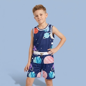 Ensemble d'uniformes de basketball personnalisés pour enfants, motif Aigle des rêves, maillot sublimé pour équipes de ligue junior, 1 ensemble MOQ, tenue d'entraînement respirante - Product Image 3