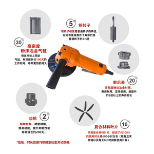 เครื่องเจียรมุมแบบนิวเมติก 4 นิ้ว 6.35 มม. ล้ออลูมิเนียมออกไซด์สำหรับการเจียร ตัด ขัด กำจัดสนิม - Product Image 1