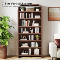 Étagère en bois haute et cintrée avec présentoir et plateforme, multi-usages, pour rangement et plantes
