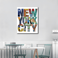 Peinture abstraite de la ville de New York, impression sur toile contemporaine, impression numérique 6 couleurs, imperméable, respectueuse de l'environnement, 50x60cm