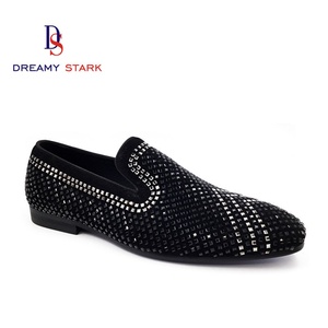Chaussures italiennes en cuir véritable faites à la main, design diamant, confortables, à enfiler, avec logo personnalisé, marque originale, collection automne légère, édition spéciale fête - Product Image 1