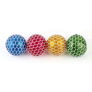 Wholesale Eco-Friendly Promotional Mesh Balls Glitter Squishy Squeeze Grape Ball Stress Relief Fidget Toy PU Foam - Product Image 1
