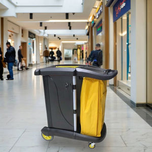 Chariot de nettoyage robuste pour le personnel d'entretien, chariot de rangement, organisateur, conception de sac de recharge, chariot utilitaire pour le nettoyage des installations hôtelières - Product Image 2