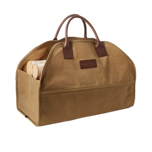 Free Sample Bag Storage Outside Low-cost Waxed Canvas Firewood <b>Carrying</b> Tote Bag with Handles Firewood Felt Bag - Product Image 5