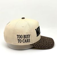 Gorra de Béisbol con Logotipo Personalizado OEM de Fábrica, Corona Beige, Visera con Estampado de Leopardo, Gorro Deportivo Informal
