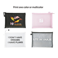 Logo personnalisé ECO Nylon A4/A5/A6 fermeture éclair pochette en maille bureau école Document sac pour cosmétiques jeu de société cadeau Organisation dépôt