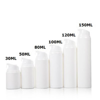 Botella de crema con bomba sin aire de plástico PP blanco de 100 ml, envase cosmético de 100 ml, 30 ml, 50 ml, 80 ml, 120 ml, 150 ml, botella de champú al vacío