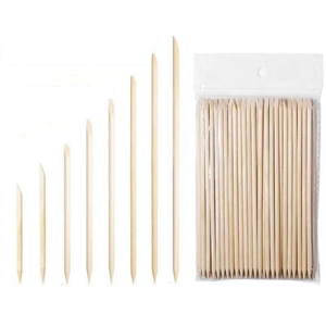 Bâton de bois jetable à double tête orange 7.5cm 11cm Poussoir de peau morte Bâtonnets de manucure pour enlever les cuticules des ongles 11cm Poussoir de cuticules - Product Image 2