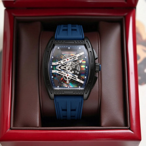Reloj de Cuarzo Duan <span class=keywords><strong>Yao</strong></span> con Correa de Silicona, Esfera con Efecto Láser Personalizado, Luminoso, Estilo Ejecutivo para Hombre, Caja en Forma de Barril, en Stock - Product Image 2