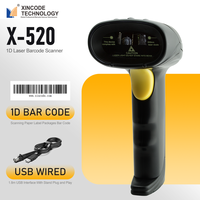 Escáner de Código de Barras 1D con Cable Xincode, Escáner de Código de Barras Láser USB Portátil, Lector de Códigos de Barras para Almacén X-520