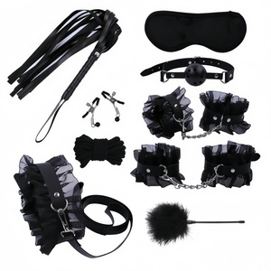 Ensemble <span class=keywords><strong>de</strong></span> jouets sexuels SM, dentelle <span class=keywords><strong>de</strong></span> bondage, accessoires d'entraînement pour femme esclave, menottes, attaches pour les pieds, bouchon buccal, jouets pour adultes - Product Image 4