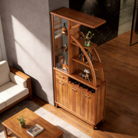 Meuble à vin en panneaux de fibres à densité moyenne, cloison incurvée, nouveau style chinois de luxe léger, porte-vin, rangement pour vin et objets décoratifs