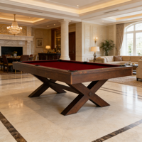Mesa de Billar Profesional de 9 pies para Interiores, Mesa de Billar Americana con Cojín de Pizarra, Mesa de Billar para Torneos, Retorno Automático de Bolas, Patas de Madera Maciza