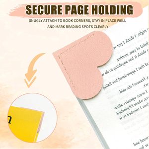 <span class=keywords><strong>Segnalibro</strong></span> a Forma di Cuore con Bordo Cucito e Goffrato, Protezioni Angolari Colorate, <span class=keywords><strong>Segnalibro</strong></span> Creativo Personalizzato in Pelle per la Casa - Product Image 4