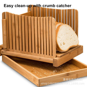 Utopian Technology Bamboo <b>Bread</b> Slicer 36.5x34.5x20.5cm Multi Functional Cutting Board For Home And Commercial Use - Product Image 4