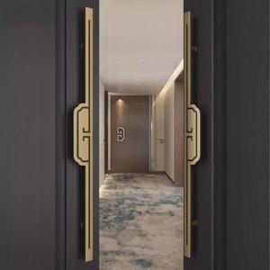 Poignée <span class=keywords><strong>de</strong></span> <span class=keywords><strong>porte</strong></span> sculptée en alliage d'aluminium haut <span class=keywords><strong>de</strong></span> gamme, style luxe léger, pour portes coulissantes en verre et portes d'entrée en bois <span class=keywords><strong>de</strong></span> villa - Product Image 1