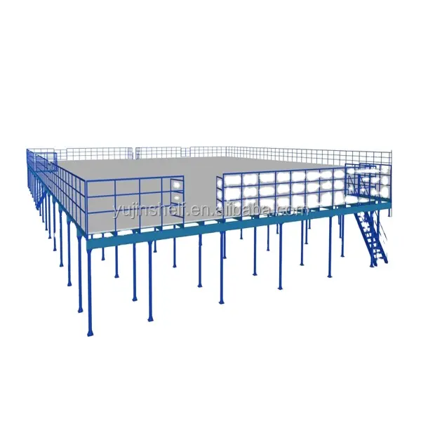 Pesado de acero ático pisos/Multi nivel rack mezzanine estructura con escalera