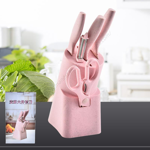 Ensemble de 6 couteaux de chef en paille de blé écologique DD1648 avec étui et ciseaux, bloc de cuisine – Vente en gros - Product Image 5