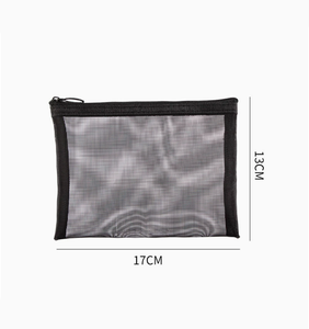 Borsa Cosmetica in Rete di Nylon Nera Impermeabile, Pochette <span class=keywords><strong>da</strong></span> Viaggio per Trucchi con Cerniera, Logo Personalizzato OEM, Borse Promozionali per Conservazione - Product Image 3