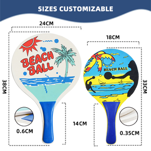 Raquetas de Tenis de Playa con Diseño de Logotipo Personalizado, con 2 Palas y 1 Pelota de Madera para <span class=keywords><strong>Juegos</strong></span> al Aire Libre y Promociones - Product Image 2