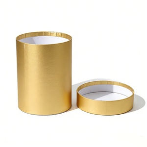 Biodegradable <b>Bouquet</b> <b>Box</b> Custom Popular Hug Bucket Pure Golden Kraft Tube Packaging Flower <b>Box</b> for <b>Bouquet</b> Packaging - Product Image 2