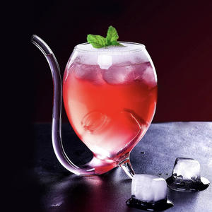 Verre à vin rouge créatif Mxmade <span class=keywords><strong>Vampire</strong></span>, verre résistant à la chaleur, résistant aux hautes températures, soufflé à la main, <span class=keywords><strong>paille</strong></span> transparente filtrée - Product Image 3
