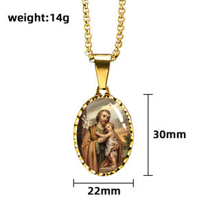 गिवेलक सेंट जोसेफ पदक हार सांप श्रृंखला कैथोलिक धार्मिक संरक्षण पिता के दिन स्नातक उपहार के लिए - Product Image 2