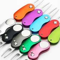 Fourche de golf portable en alliage de zinc, outil de réparation de divots magnétique, vente directe usine, accessoire de golf métallique personnalisé OEM ODM