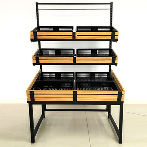 Nhà Sản Xuất Bán Buôn Siêu Thị Trái Cây Và Rau Thép Bằng Gỗ Kệ Kim Loại Kệ Snack Số Lượng Lớn Hiển Thị Kệ - Product Image 2