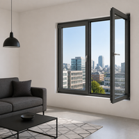 Ventana Abatible de Doble Cristal con Vista Panorámica y Luz Natural, Espacio Interior Brillante para Sala de Estar de Villa