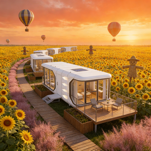 Capsule hôtelière/<span class=keywords><strong>appartement</strong></span> préfabriqué en acier, design postmoderne, durable, anticorrosion, écologique, facile à assembler - Product Image 1