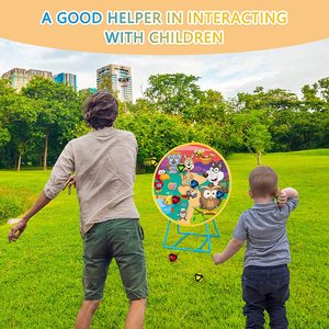 Huiye Lớn Dartboard Set Trò Chơi Bắn Súng Đồ Chơi Ngoài Trời Bọt Máy Nghe Nhạc Đồ Chơi Với Dính Bóng Động Vật Hai Mặt Dartboard Cho Trẻ Em Bé Trai - Product Image 6