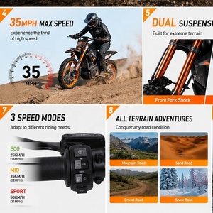 Bici Elettrica da Fuoristrada ad Alte Prestazioni con Motore Centrale, Batteria al Litio 48V 2500W, Telaio in Lega di Alluminio, Freni a Disco Idraulici, Velocità Massima 30 Mph - Product Image 4