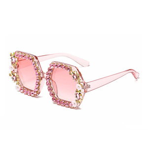 Jamie 2060B <b>Large</b> <b>Frame</b> Sunglasses Black Rhinestone Decorated Women UV400 Protection European American Street Style - Product Image 4