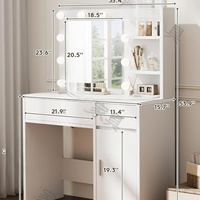 Meuble de chambre à coucher de style européen et américain, qualité export, en MDF, coiffeuse populaire, modèle 0, en stock