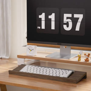 Meinijia Keyboard Tray <b>Solid</b> <b>Wood</b> Adjustable Height Desktop Stand For Office <b>Desk</b> Typing Support Rectangle Charcoal Colored - Product Image 3