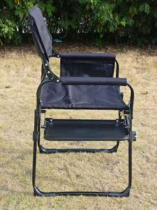 New Space-saving OEM Metal Camping Leisure Chair Outdoor Folding Director Chair With Side <b>Table</b> - Product Image 4
