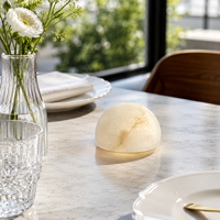 Lampe de table décorative en marbre espagnol de luxe, rechargeable, type C, LED, lumière d'ambiance nocturne, lampe en pierre portable pour chambre d'hôtel