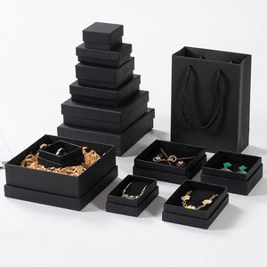 Customized Jewelry Packaging with <b>Black</b> Lid and Bottom <b>Box</b> Kraft Paper Cardboard Jewelry Packaging - Product Image 3