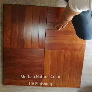 Solid Merbau bermotif parket kayu keras lantai UV pernis Finishing Sonokeling Tarara cendana lantai kayu keras