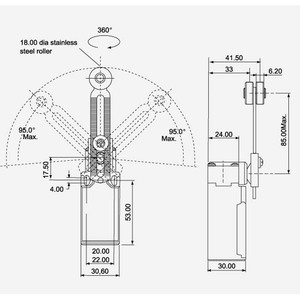 Interruptor de Límite TLS-131 1NC+1NO con Rodillo de Acero Inoxidable y Nylon, Modelo Económico - Product Image 2